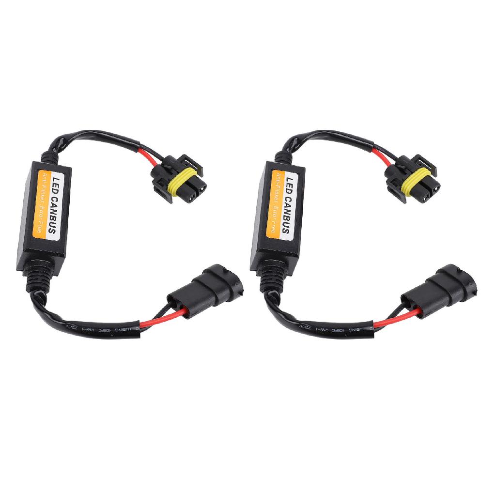 2Pcs LED Headlight Decoder Anti Flickering Harness Error Resistor Canceller Capacitor Canbus Decoder for Vehicle with