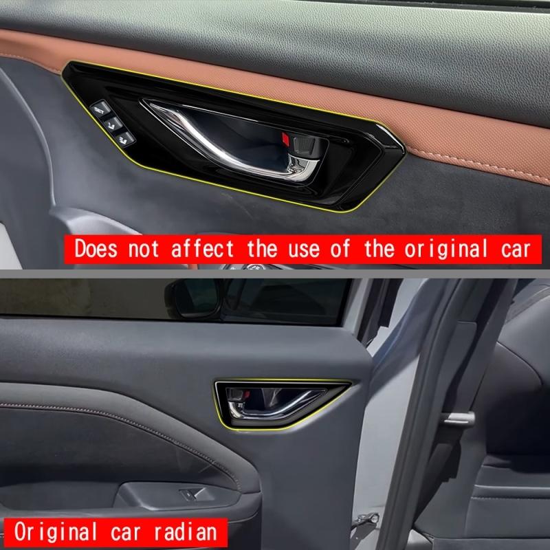 LHD RHD For Subaru Forester 2024 2025 2026 ABS Carbonfiber black Car Inner Door Handle door Bowl cap Covers Interior Accessories