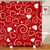 Занавеска для душа на День святого Валентина Падающий красный Пара Романтическая любовь Ванная комната Декоративная Водонепроницаемая занавеска для душа 90x180см