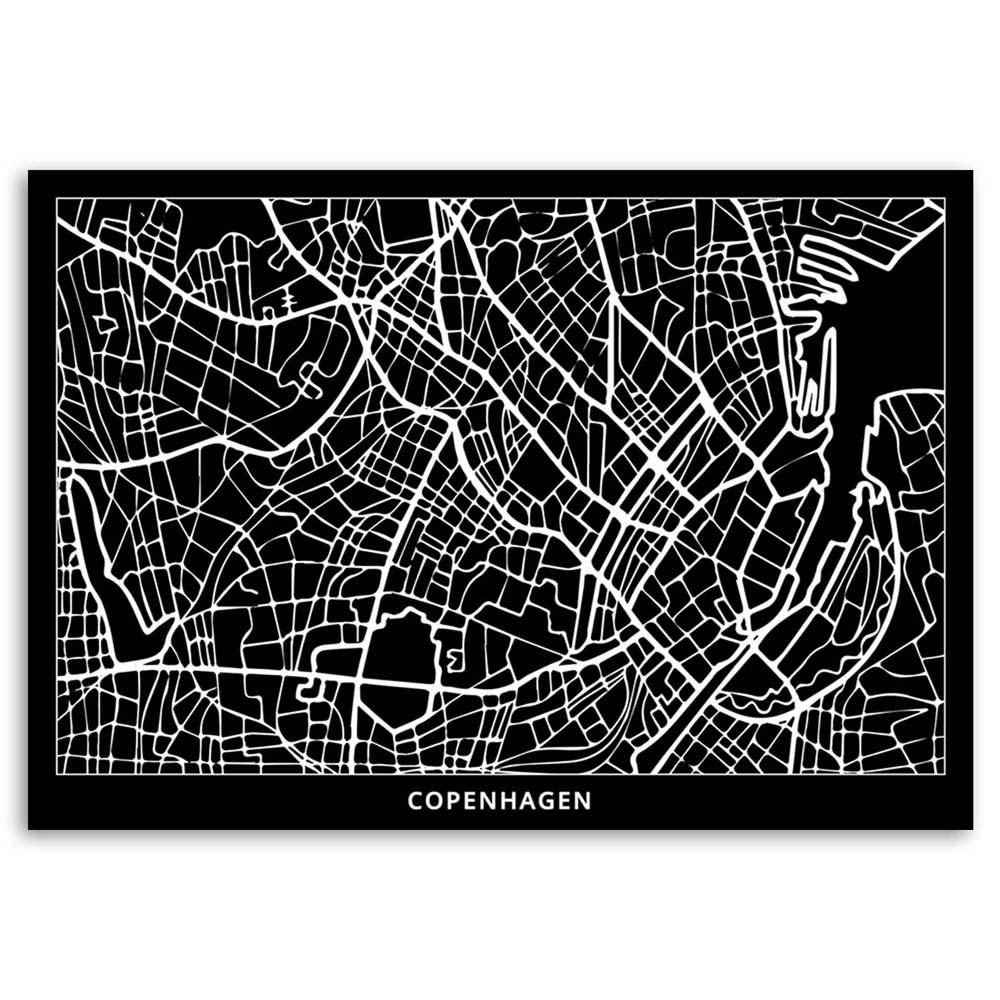 Canvas print, Copenhagen - city plan