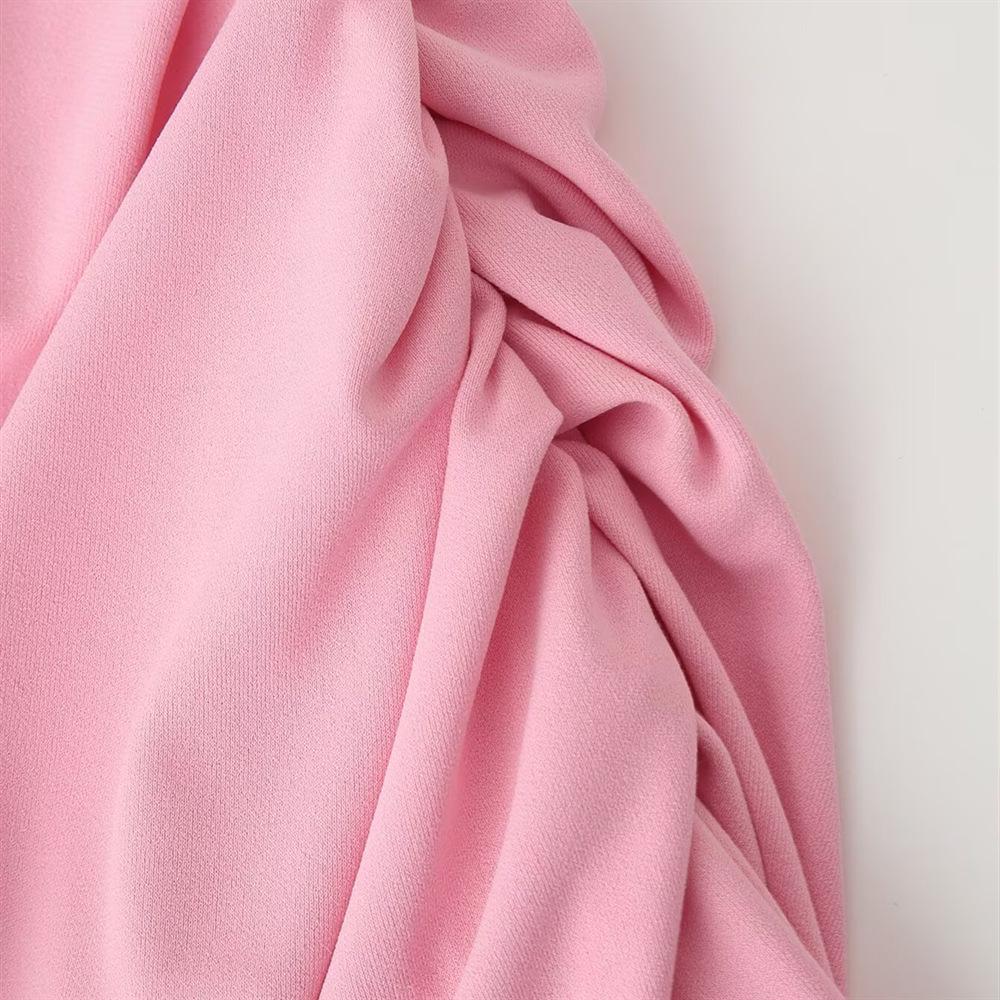 Трансграничный источник 2025 Весна/Лето Женское плиссированное миди платье-комбинация с боковым разрезом - Простое и модное