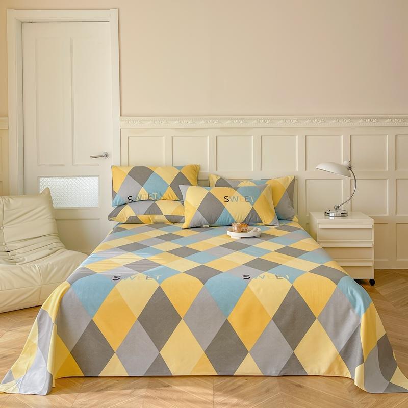 " Cotton Thickened Bed Sheet Plant Flowers Printed Single Double Top King Sheets Pure Cotton Single Size Kids Bed Linen "