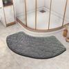 Semi-Circular Solid Color Shower Mat, Non-Slip Bathroom Floor Rug, Coral Fleece Absorbent Foot Pad