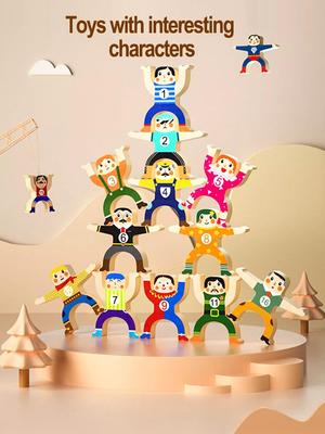 Iwood Куклы для младенцев и малышей, балансирующие кубики, деревянные головоломки для раннего развития, обучающие игрушки, подарок на день рождения ко Дню защиты детей