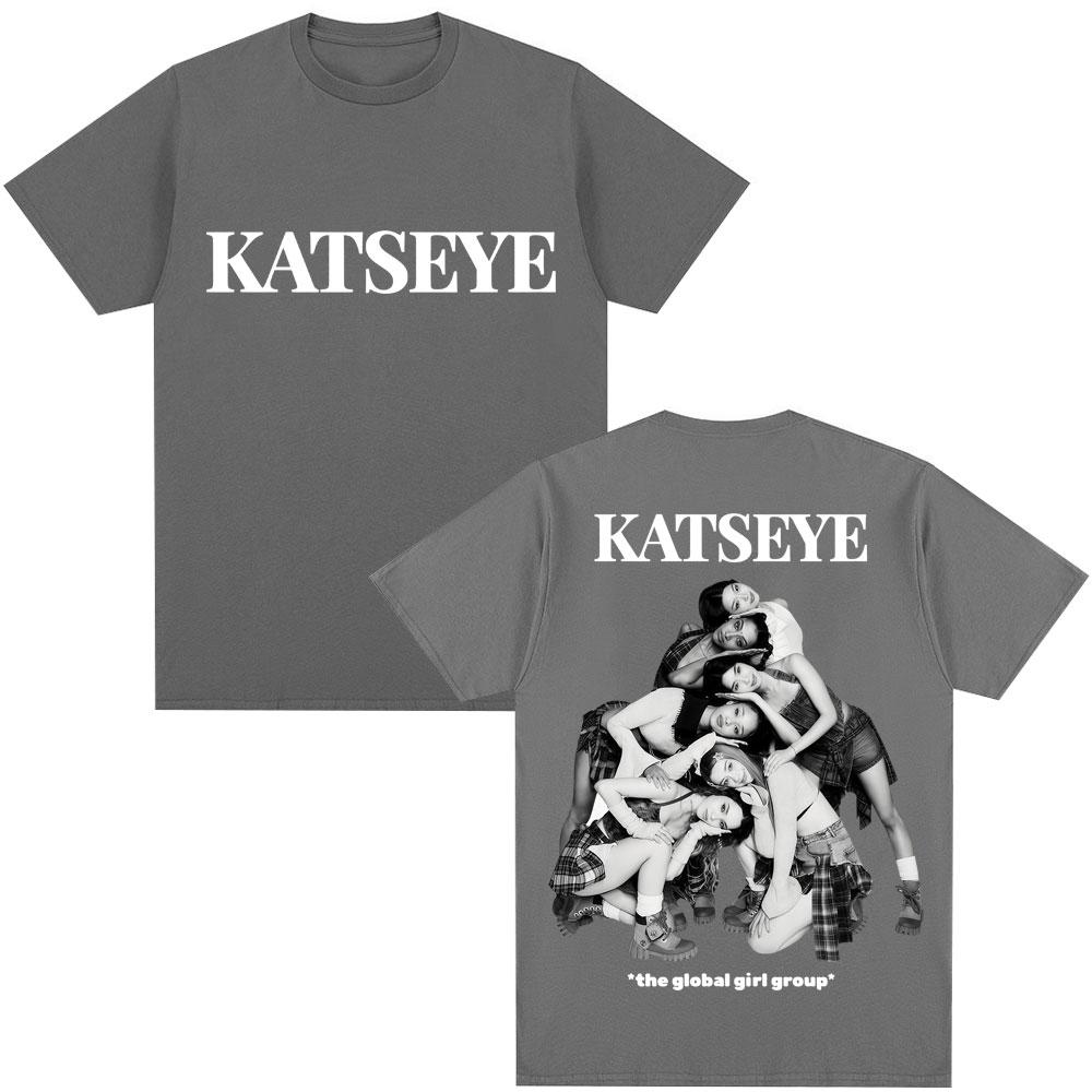 Kpop Group Katseye Graphic TShirt Trendy Retro Unisex Women Korean Vintage Short Sleeve Oversized Cotton Casual Fans Gifts T Shirt