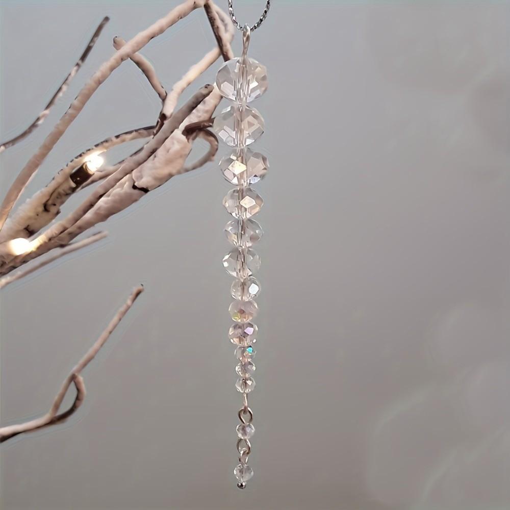 Xmas Tree Shape Crystal Beads Pendant Transparent Christmas Tree Pendant Party Decoration