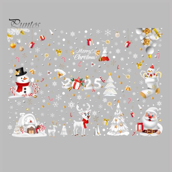 9 шт. Рождественские статические наклейки зимние окна снежинки наклейка Санта-Клаус снеговики неклейкие наклейки для дома школы офиса