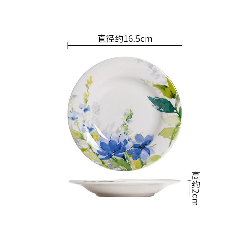 Креативные роскошные керамические тарелки, высококачественные цветочные суповые миски, вкусные блюда, бытовая большая обеденная тарелка, изысканный набор столовых приборов