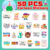 50 Наклеек С Днем Рождения Маленькие Свежие С Днем Рождения Мультяшные Креативные IPad Украшение для Вечеринки Граффити Наклейки