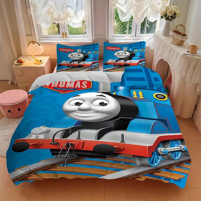 Thomas Train Adventure Print 3Pcs Bedding Setduvet Cover With 2 Bedropillowcase Home Birthday Gift