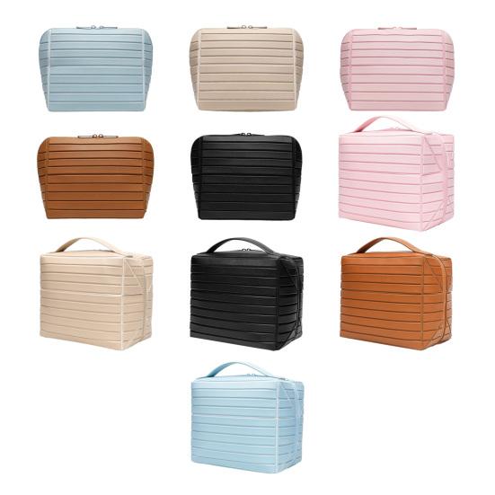 Складная косметичка-органайзер для макияжа, водонепроницаемая, с выдвижными отделениями для средств по уходу за кожей, туалетных принадлежностей, инструментов для макияжа