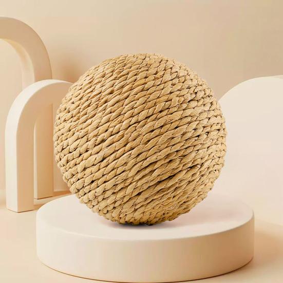 Cat Sisal Ball Interactive Cat Scratching Ball Toy Natural Sisal Scratcher Ball with Sound for