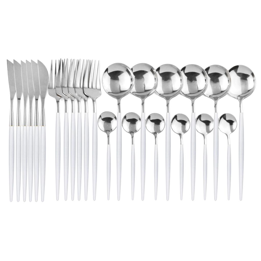 24 шт., черный западный набор столовой посуды, набор столовых приборов из нержавеющей стали, вилка, нож, ложка, набор столовых приборов, набор столовых приборов, набор столовых приборов