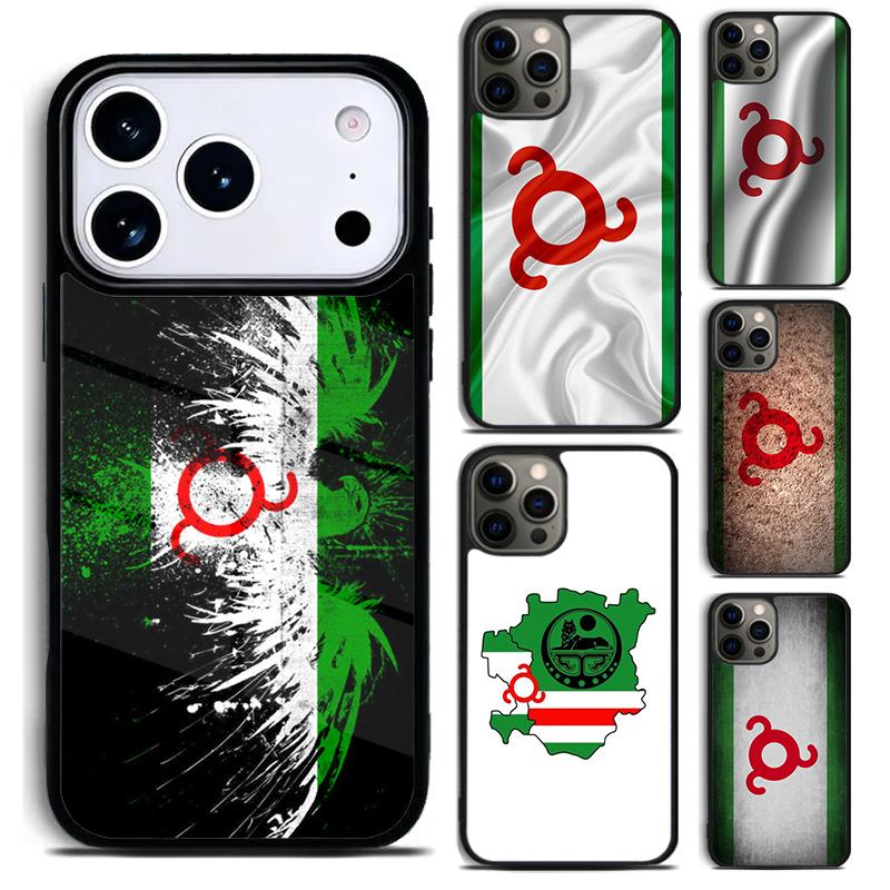 Чехол для телефона с флагом Ингушетии для iPhone 17 16 15 Pro Max Air 14 13 12 11 Plus Ударопрочный чехол