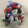 4th Of July Wreath Door Hanging Decoration With USA Flag Patriotic Party Home Outdoor Festive Display