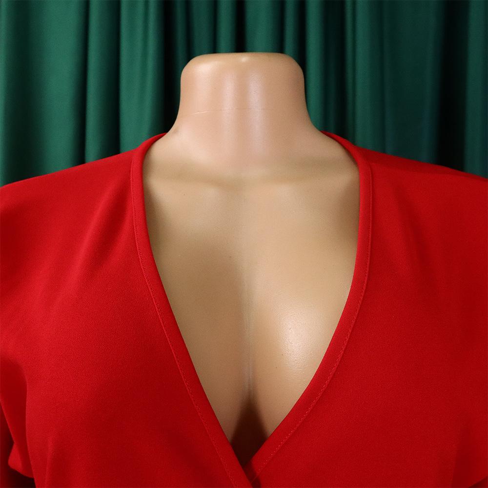 JKASHDK Женские модные летние весенние однотонные повседневные платья с v-образным вырезом и короткими рукавами и высокой талией