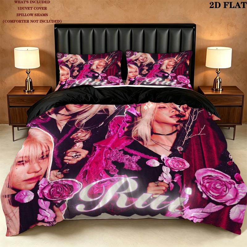Xlov Pattern Bedding uilt Set uilt Cover Pillowcase Home Decoration Birthday Gift (1 * duvet cover + 2 * pillowcase without core)