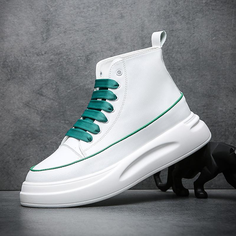 Мужская обувь осень и зима новые высокие кожаные ботинки повседневная обувь европейская мягкая подошва простая и универсальная мода тренд Вэньчжоу