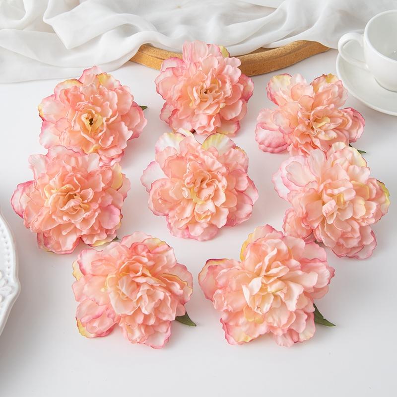 5/10 шт. Искусственно сделанные цветы с обожженными краями и пионами для домашнего досуга, заколки для волос, свадебное украшение одежды, скрапбукинг