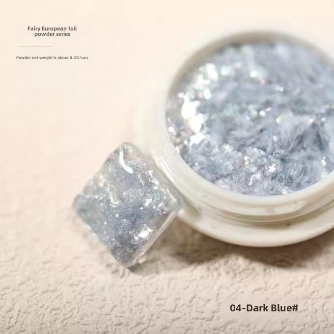 Пудра для дизайна ногтей Aurora Opal Glitter - снежный бархат в японском стиле и поляризованные блестки