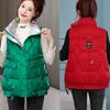 Autumn Winter Glossy Down Cotton Vest Women Loose Casual Sleeveless Warm Fashion Waistcoat Female Outwear Parkas