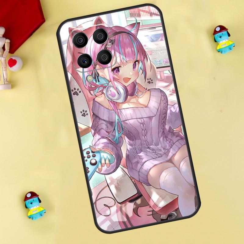 Чехол Minato Aqua Hololive для Samsung Galaxy M35 M55 M15 M11 M12 M13 M14 M06 M16 M36 M56 M31 M53 M32 M52 M34 M54