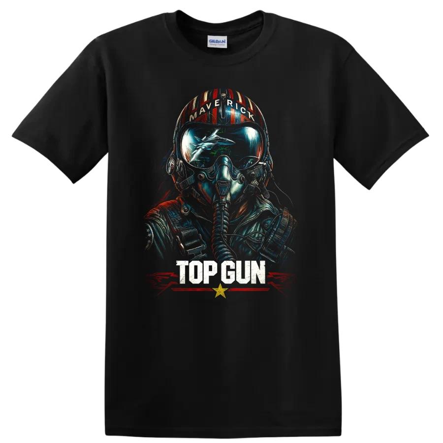 Top Gun Fighter Pilot Helmet T Shirt Maverick Air Combat Tee