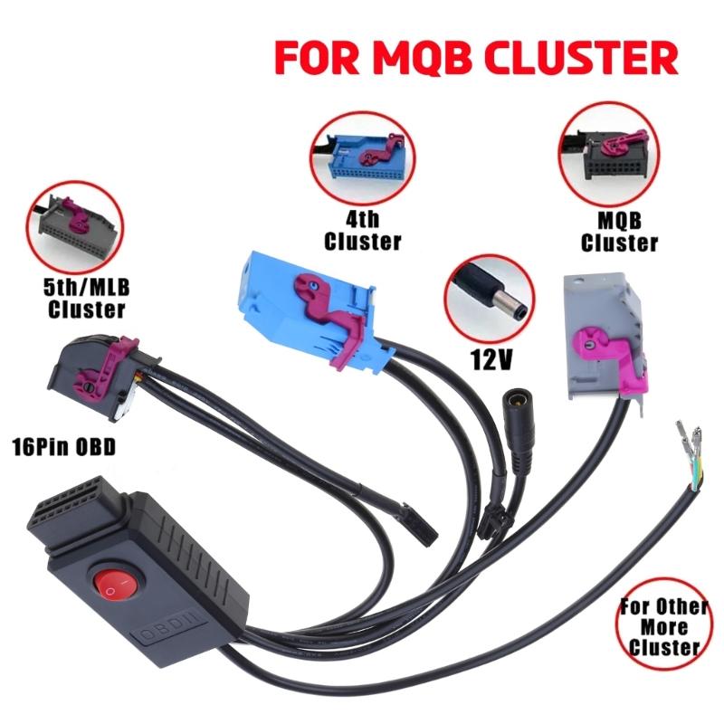 Эффективный кабель MQB Cluster 12 В, силовой тестовый кабель, универсальный тестовый кабель 12 В, прочный для приборных панелей транспортных средств