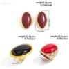 Simple Oval Resin Finger Ring Elegant Style Light Luxury Retro Earrings  Daily Wear