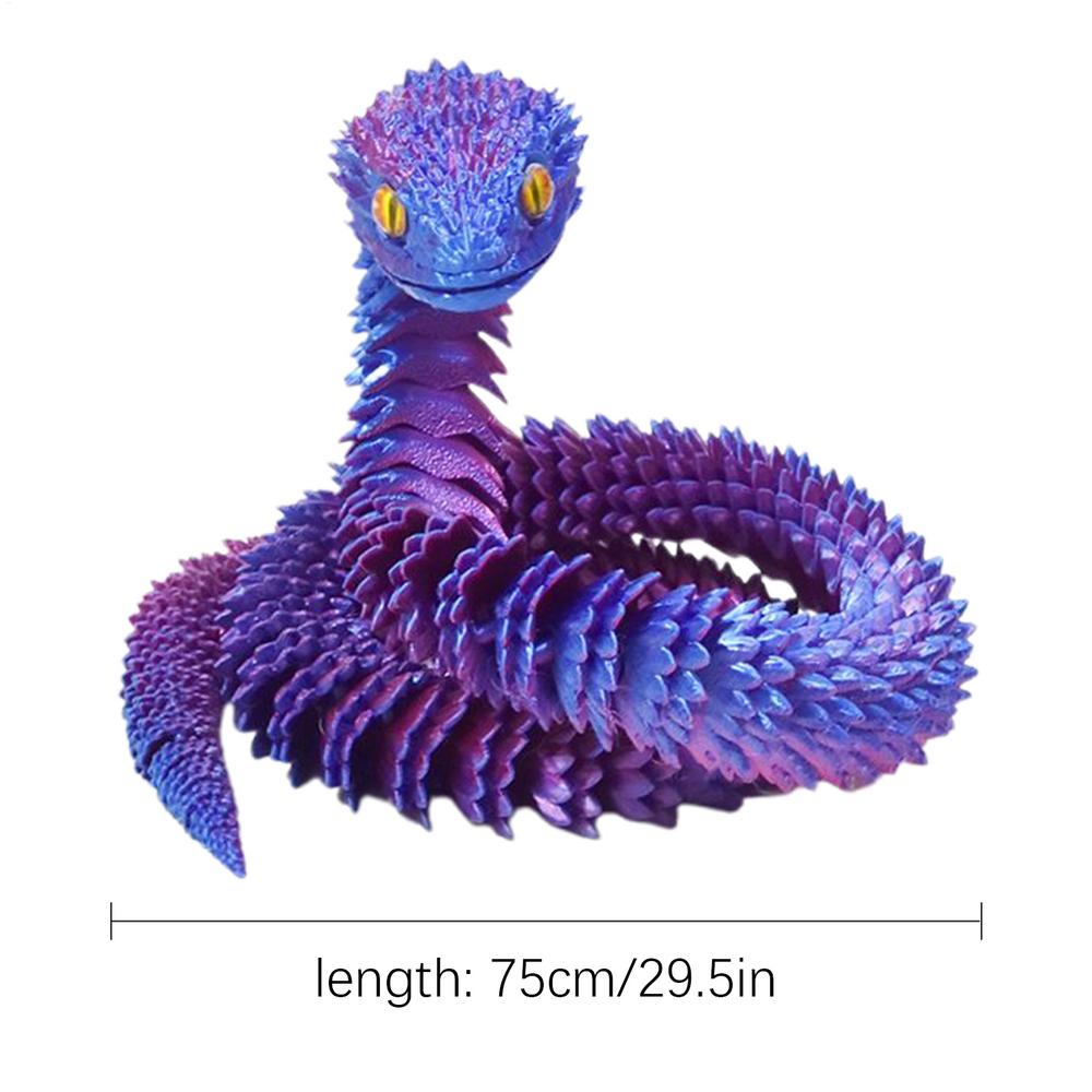 Артикулированная змея, фиджет-игрушка, 2,5 фута, реалистичная 3D-печатная змея, игрушки-животные, украшение для дня рождения, пасхальной корзины, декора стола, дома