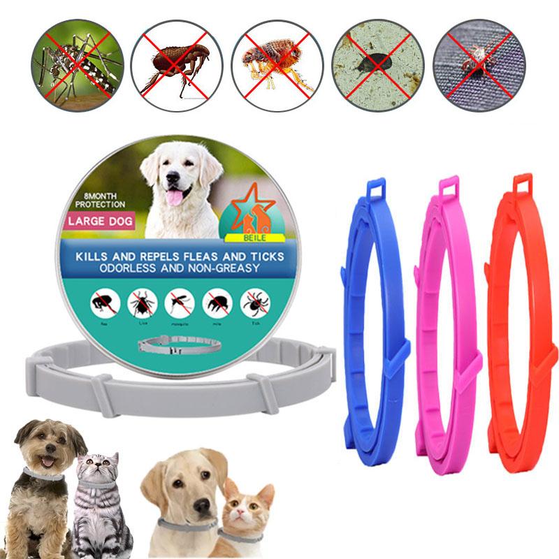Pet Deworming Flea Collar Retractable Necklace Anti Flea And Tick Big Dog Puppy Cat Prevention Mosquitoes Pets Repellent Collar