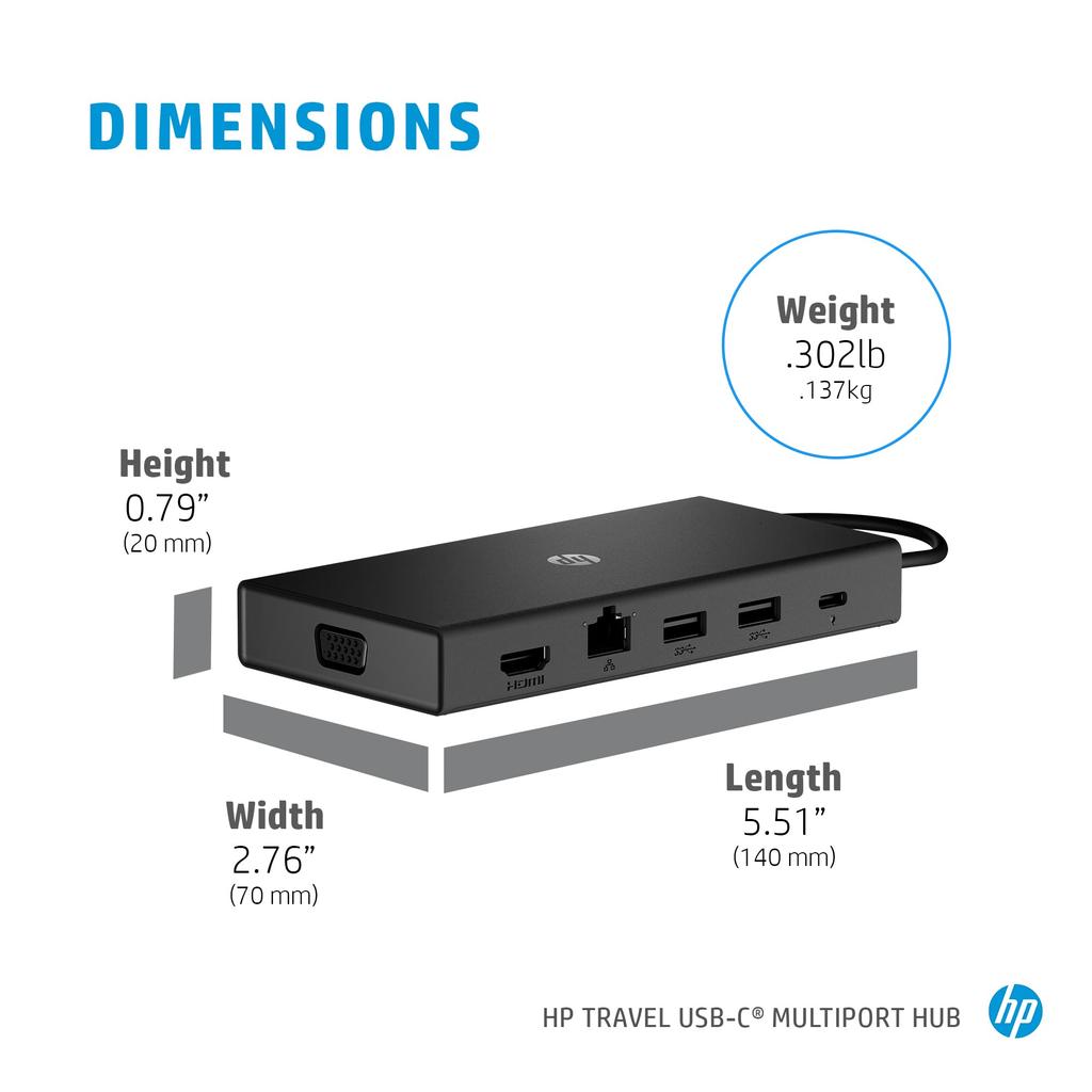HP Многопортовый концентратор USB-C с VGA HDMI LAN SD Audio
