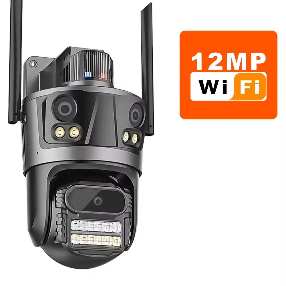 LS VISION ICsee Security PTZ Camera 6K 12MP HD Three Lens 8X Zoom Outdoor WiFi Wireless CCTV Video Surveillance Auto Tracking Home Protection