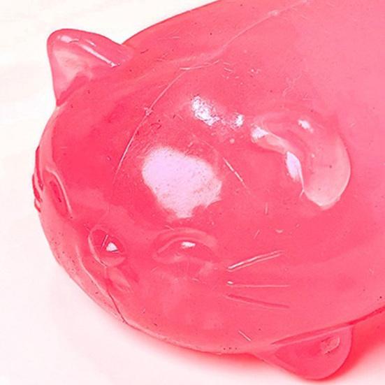 Милая Кошка Сжималка Прозрачная Маленькая Кошка Формы Медленно Поднимающаяся Игрушка Расслабляющая Сенсорная Сжималка для Снятия Стресса