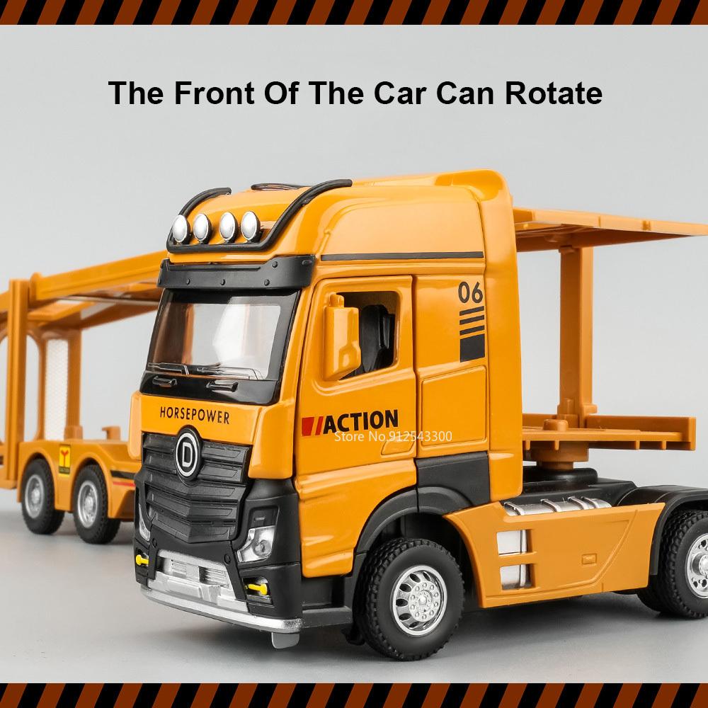 1/32 Engineeringtoy Transport Cars Модель игрушечного сплава литой двухслойный грузовик игрушка инерционный звук свет транспорт для мальчиков подарок