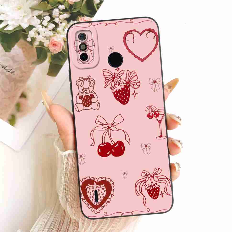 For Tecno Spark Go 2020 CAse Petty Girl FLower Silicon Soft Case Cover For Tecno Spark Go SparkGo 2020 KE5 Fundas Bumper