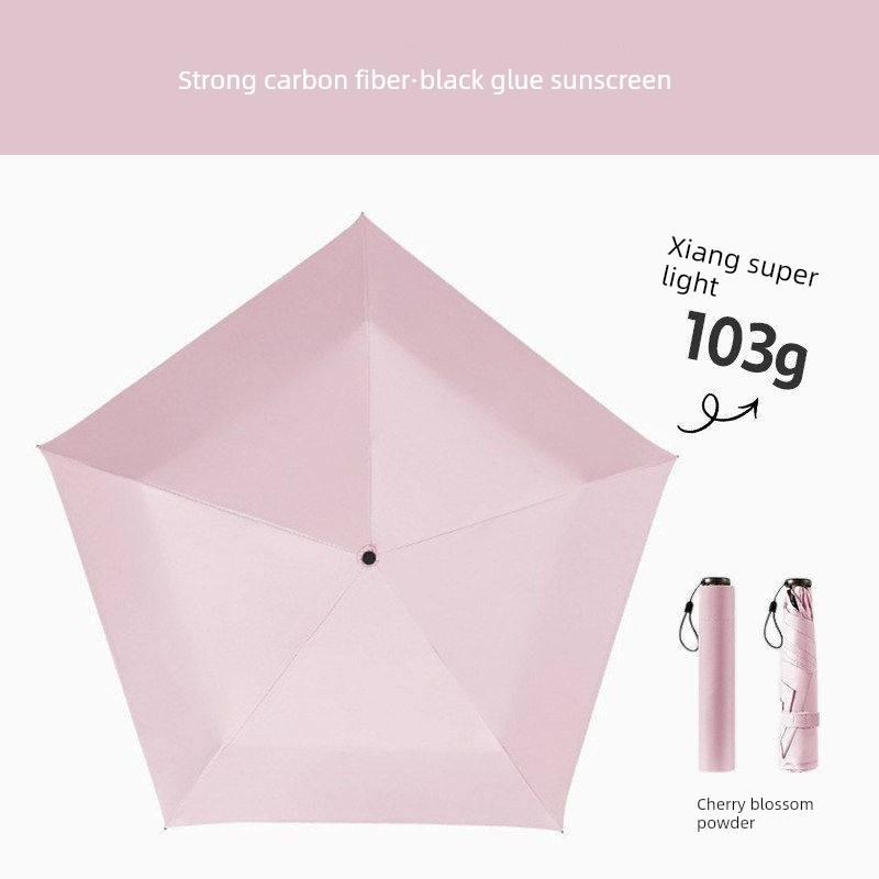 Black Vinyl Ultra-Light Pencil Umbrella, Large Size, Fiber Ultra-Light, 70% off Portable Dual-Use Umbrella for Sun and Rain, Fresh Style Student