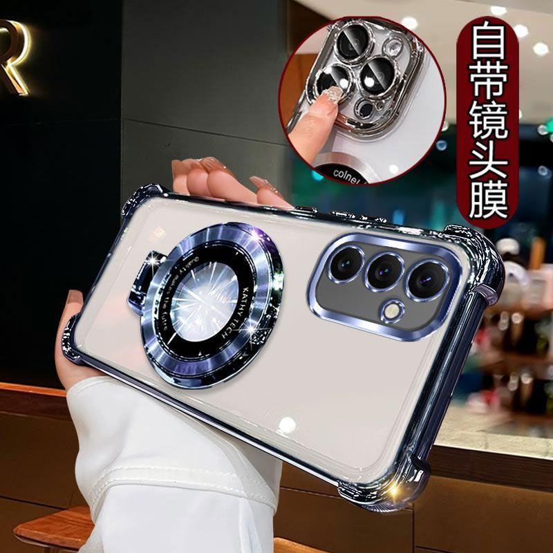 Противоударный чехол с блестящим покрытием и магнитным держателем для Samsung Galaxy A05 A05S A04 A04E A03S A02S A03 A02 A51 A71 A21S A31