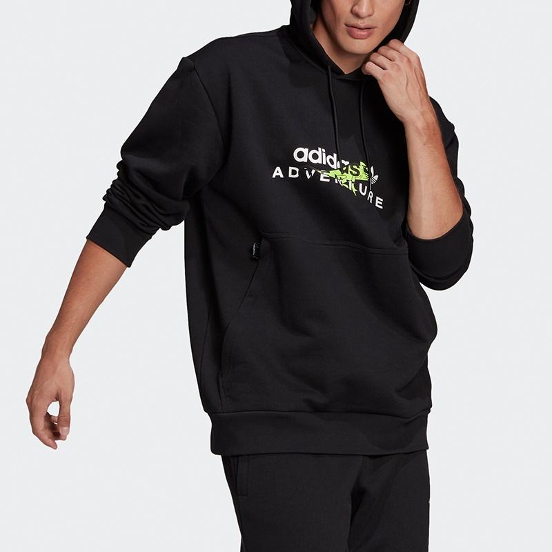 adidas originals Adv Logo Hoody Athleisure Casual Sports Printing Pattern Black Men's GN2325
