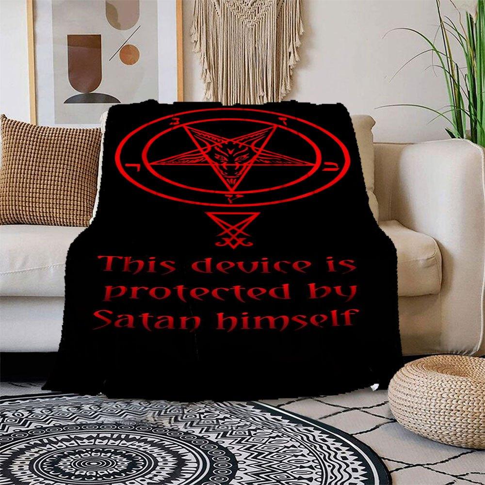 Satanic Protection Baphomet Sigil PosterBlanket Flannel Throw Blanket for Sofa, Bed, Travel, Camping, Office, Couch, Chair, And Bed Gift for