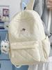 Nylon Quilted Backpack For Women With Butterfly Pattern And Lightweight Design For Daily Use