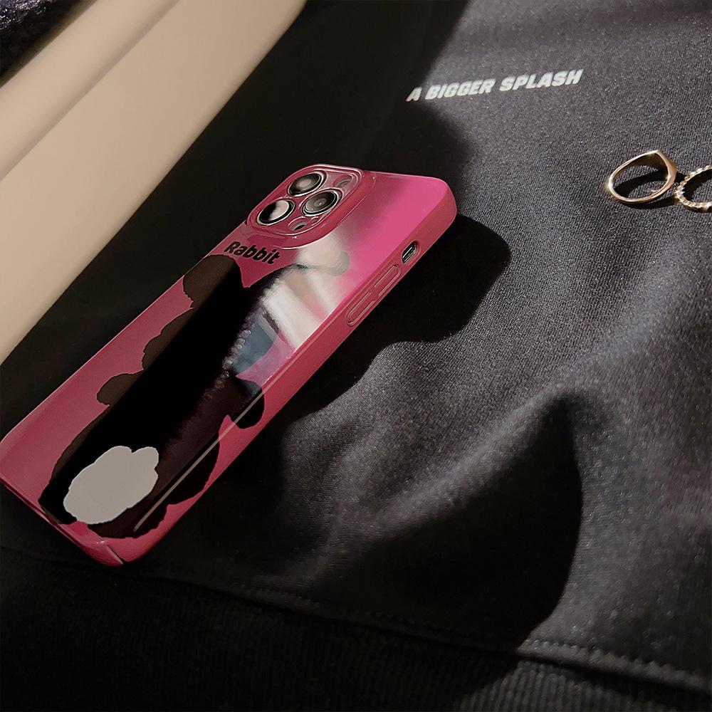 Черный кролик задняя крышка чехол для iPhone 14 Apple 13Pro Max Простой 11 Подходит для 1516 Пленка 8 Жесткий