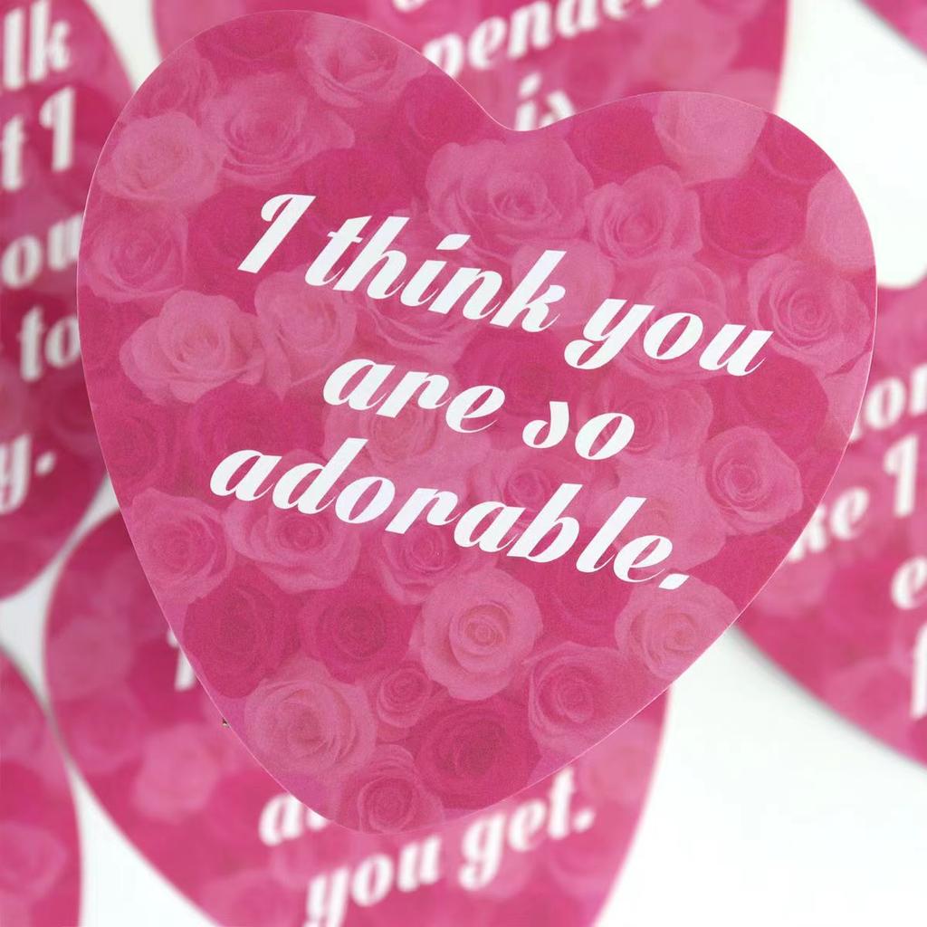 Карты с признанием в любви 8,5*8,5 см, 55 шт. Карты-оракулы в форме сердца для влюбленных со значениями на них