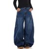 Джинсы JYL для мужчин Bootcut Винтажный дизайн Свободные Широкие Штаны Джинсовые в Пол