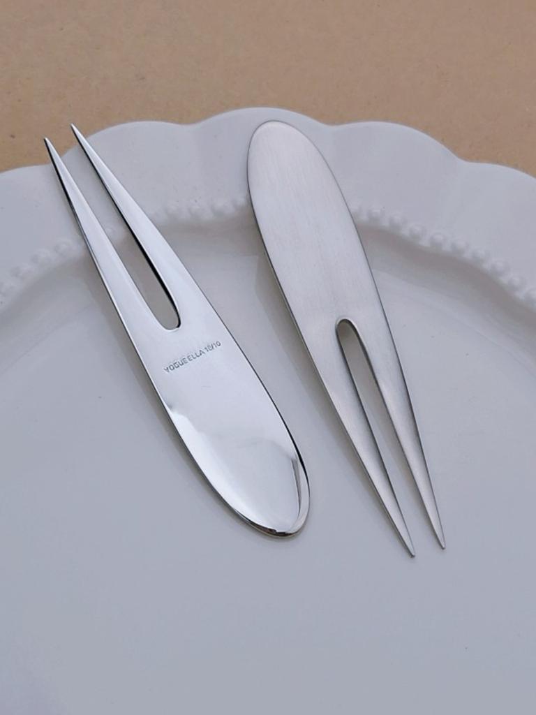 Вилки для фруктов и десертов из нержавеющей стали в европейском стиле, индивидуальная бытовая посуда 304, вилка для лунного пирога, кухонная креативная миска для соуса