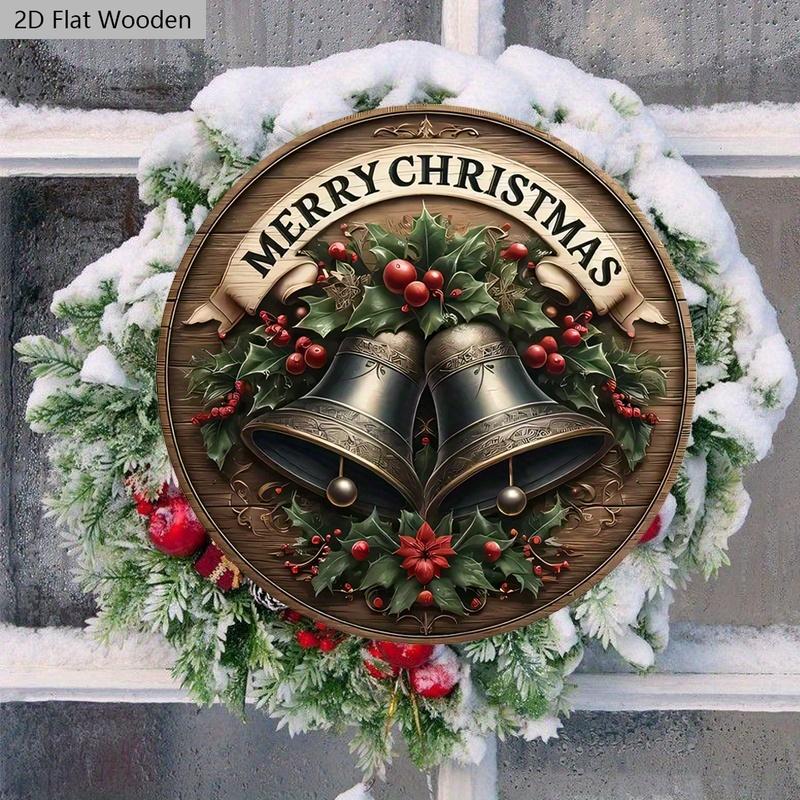 Ретро Деревянная Рождественская Табличка с Merry Christmas - Табличка Navidad для Декора на Входную Дверь или Стену - Идеальное Рождественское Украшение