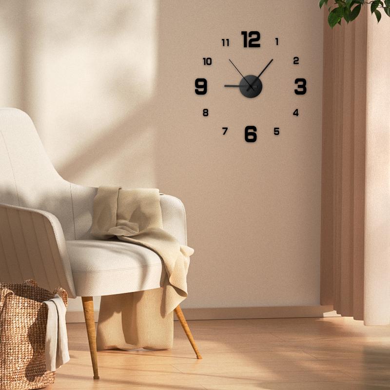 Creative Frameless DIY Wall Clock Wall Decal Home Silent Clock Living Room Office Wall Decoration KTY