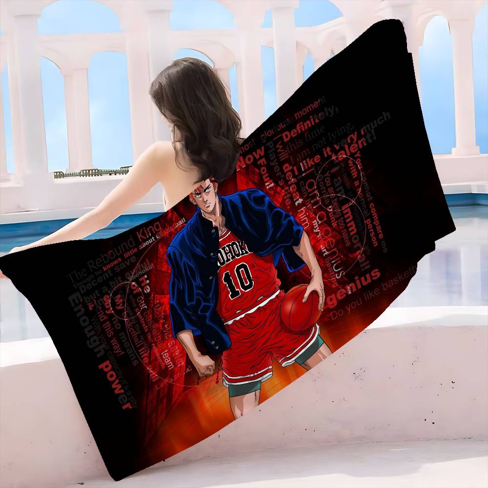 Japanese Cartoon S-Slam D-Dunk Bath Towel Microfiber Soft Water Absorbing Breathable For Girl Kids Decorative Beach Towel