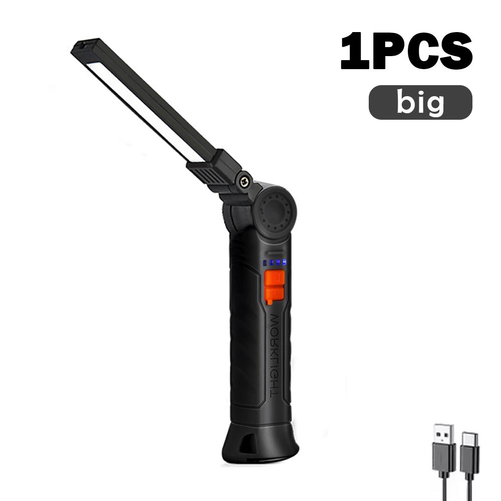 Перезаряжаемые рабочие фонари Светодиодный складной фонарик с магнитной базой COB-свет Вращение на 360° Ремонт автомобиля Дом Гараж Аварийный Кемпинг