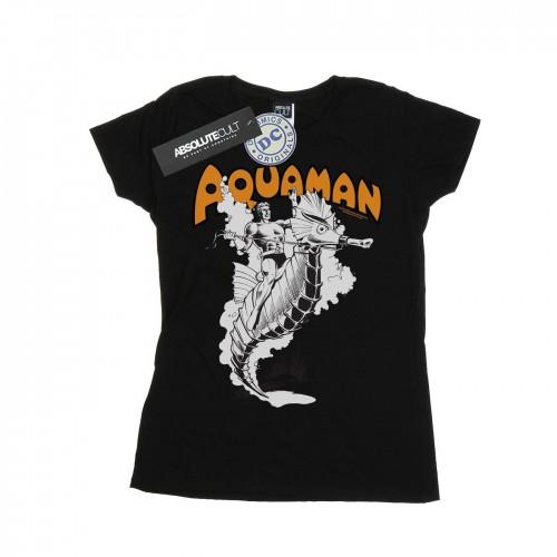 DC Comics Womens/Ladies Aquaman Mono Action Pose Cotton T-Shirt